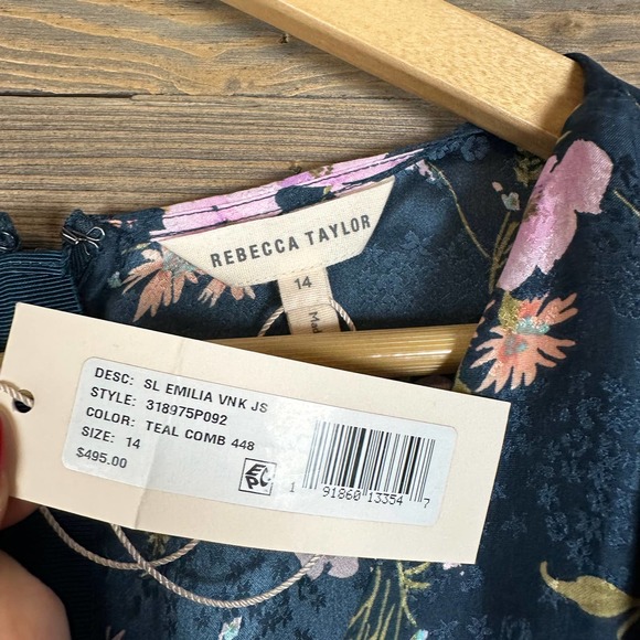 NWT Rebecca Taylor Silk Emilia Teal Jumpsuit - Picture 4 of 5